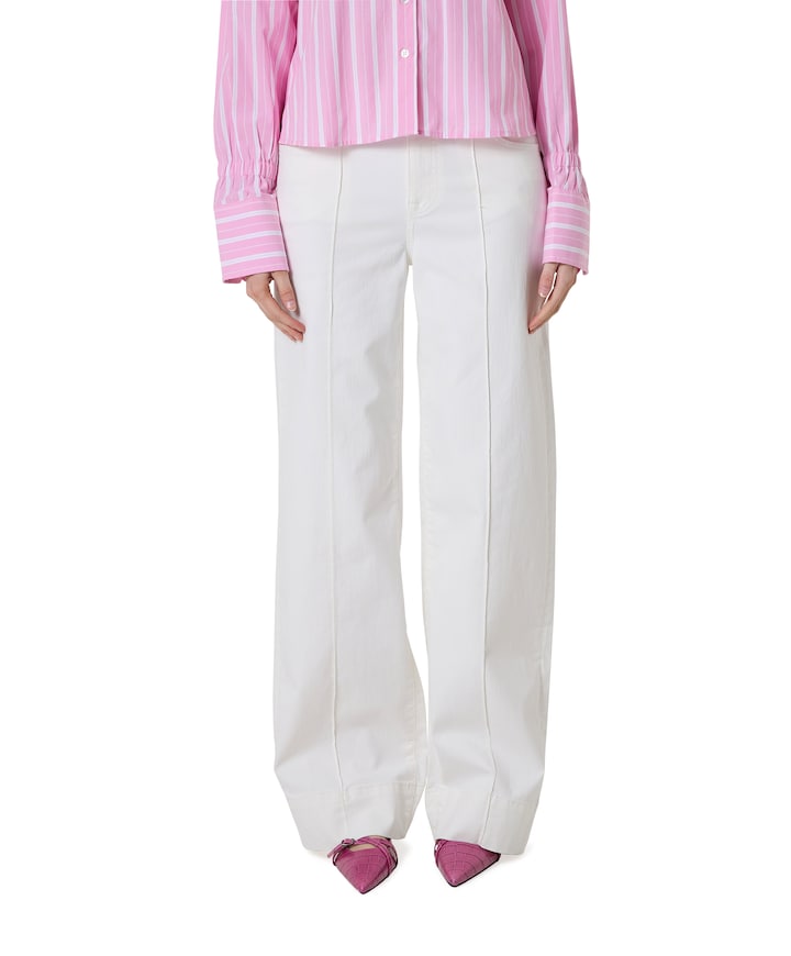 wide straight dames jeans ecru