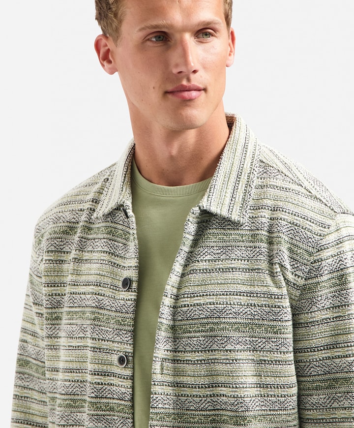 Heren overhemd lange mouw groen