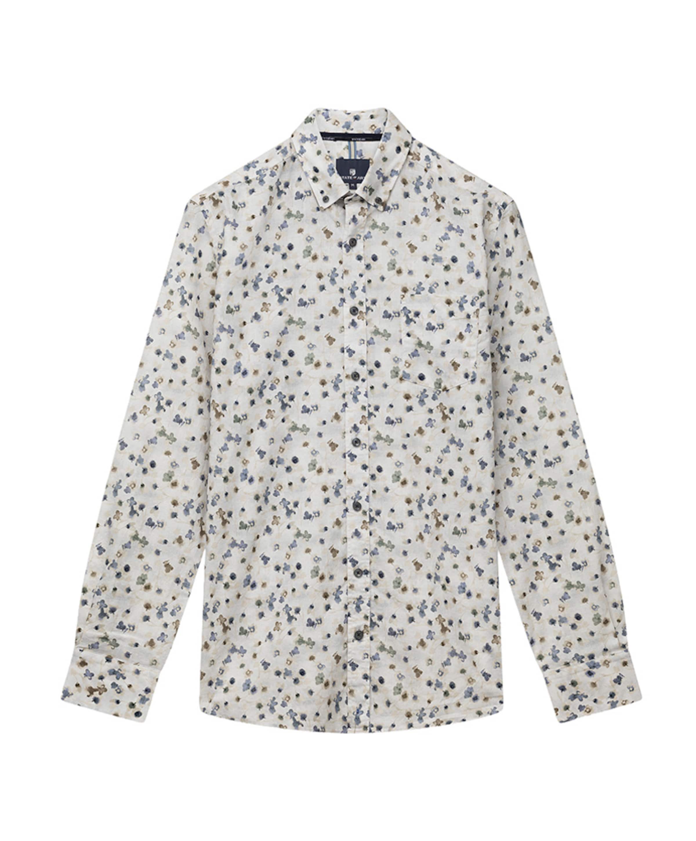 Heren overhemd lange mouw blauw