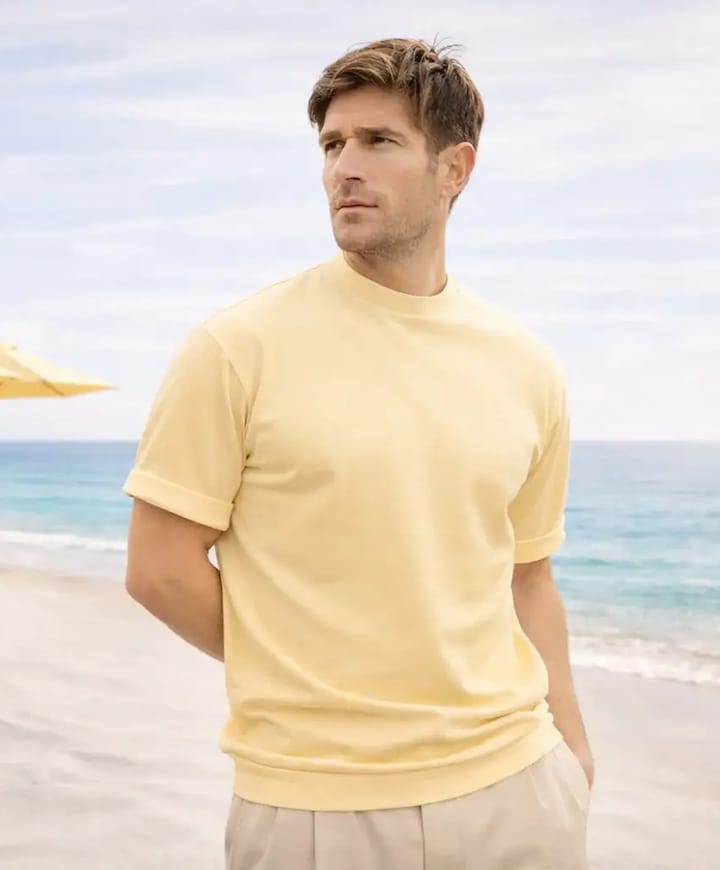 Heren T-shirt geel
