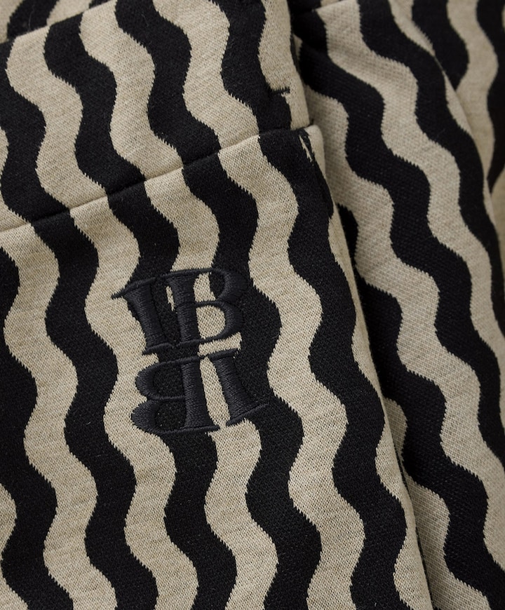 Flared Zigzag broek zwart