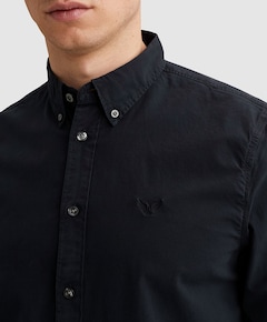 Heren overhemd lange mouw blauw