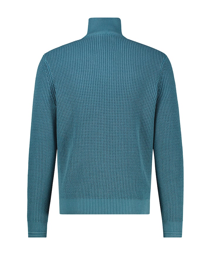 Heren trui met rits blauw