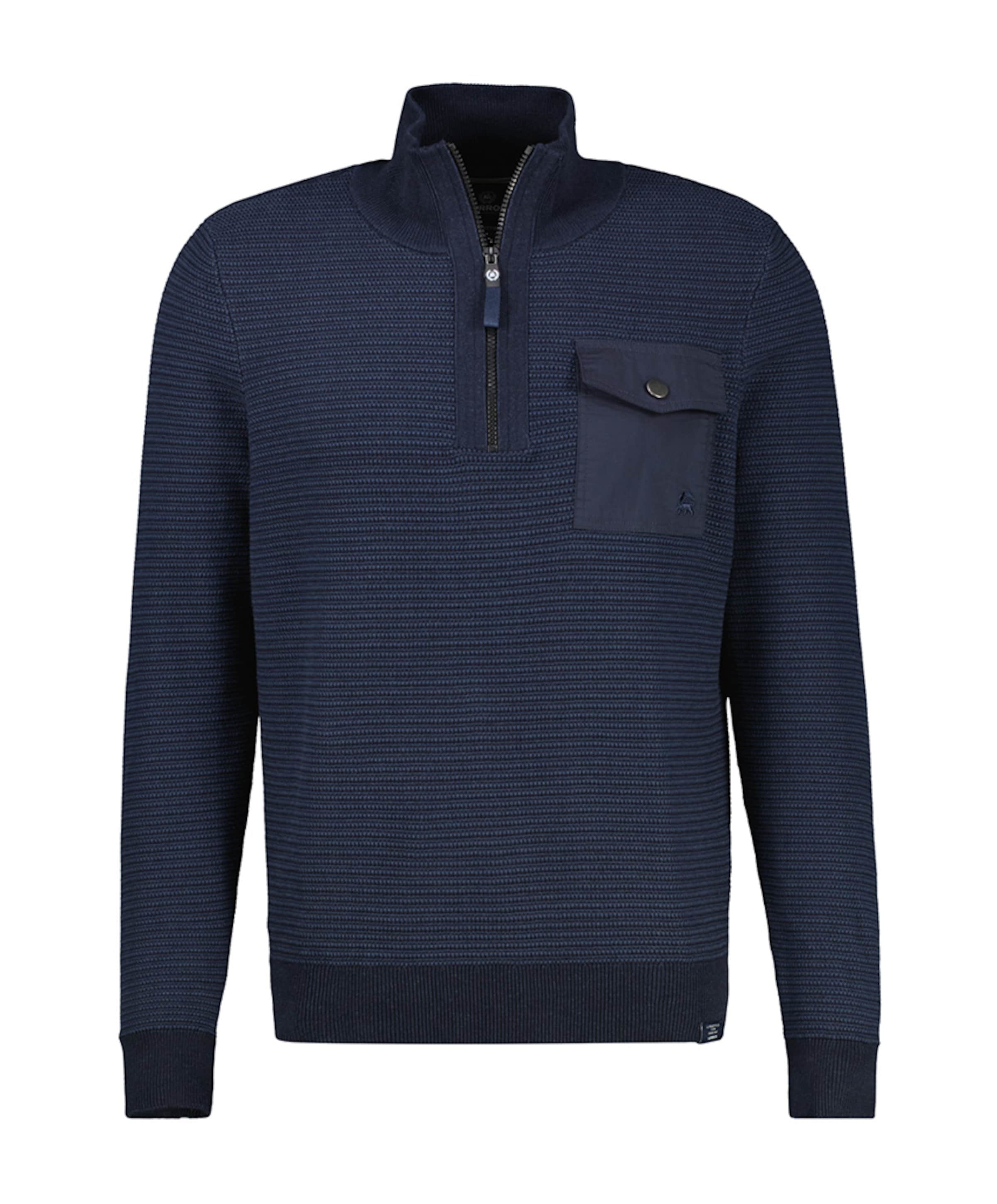 Heren trui met rits blauw