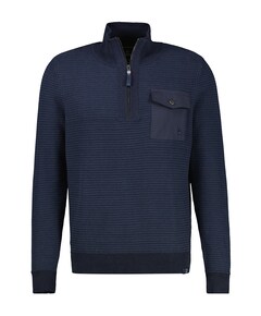 Heren trui met rits blauw