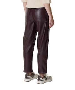 Caitlina faux leather dames broek bordeaux