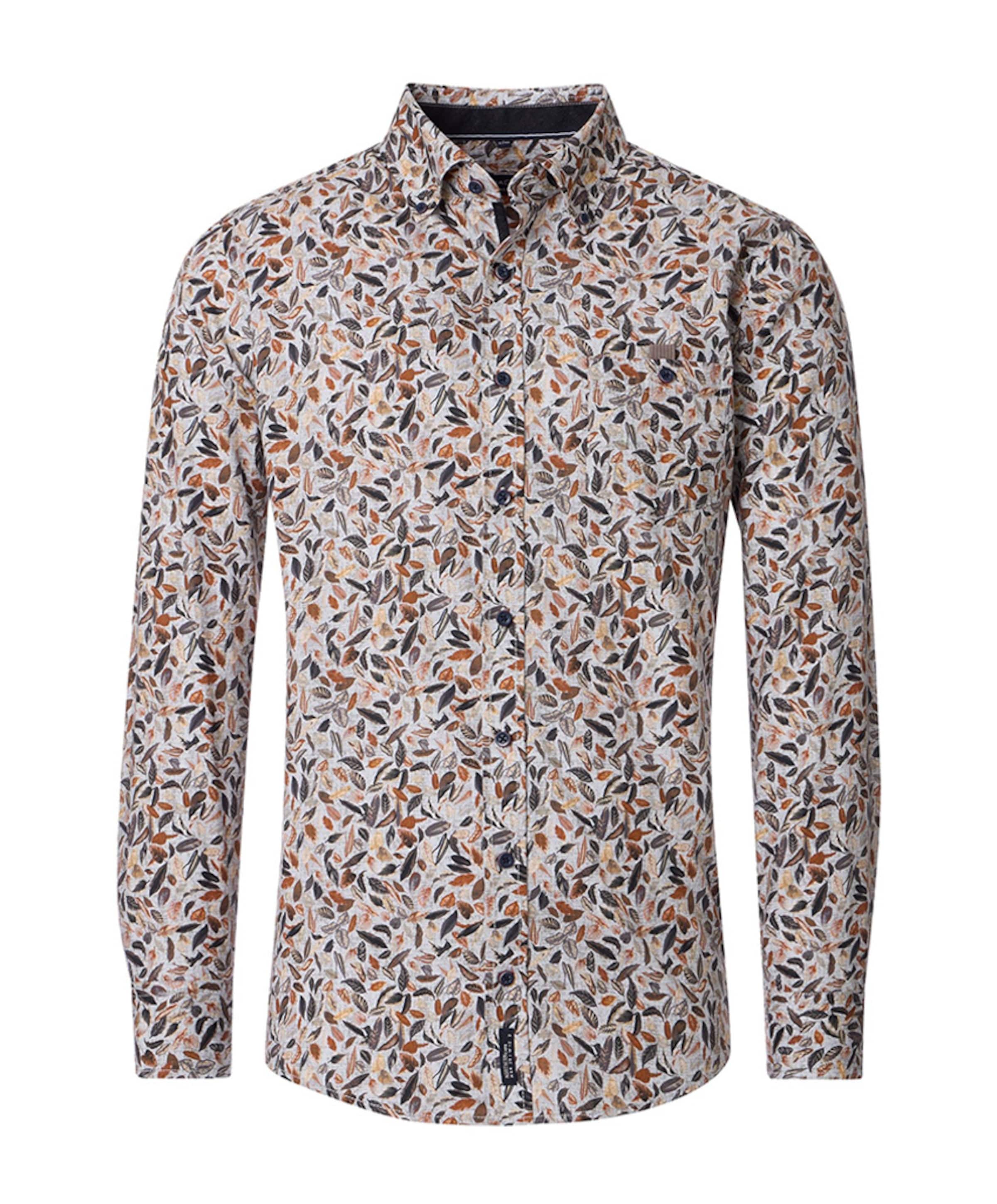 Heren overhemd lange mouw grijs