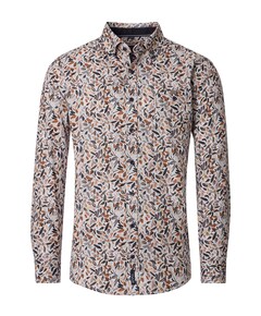 Heren overhemd lange mouw grijs