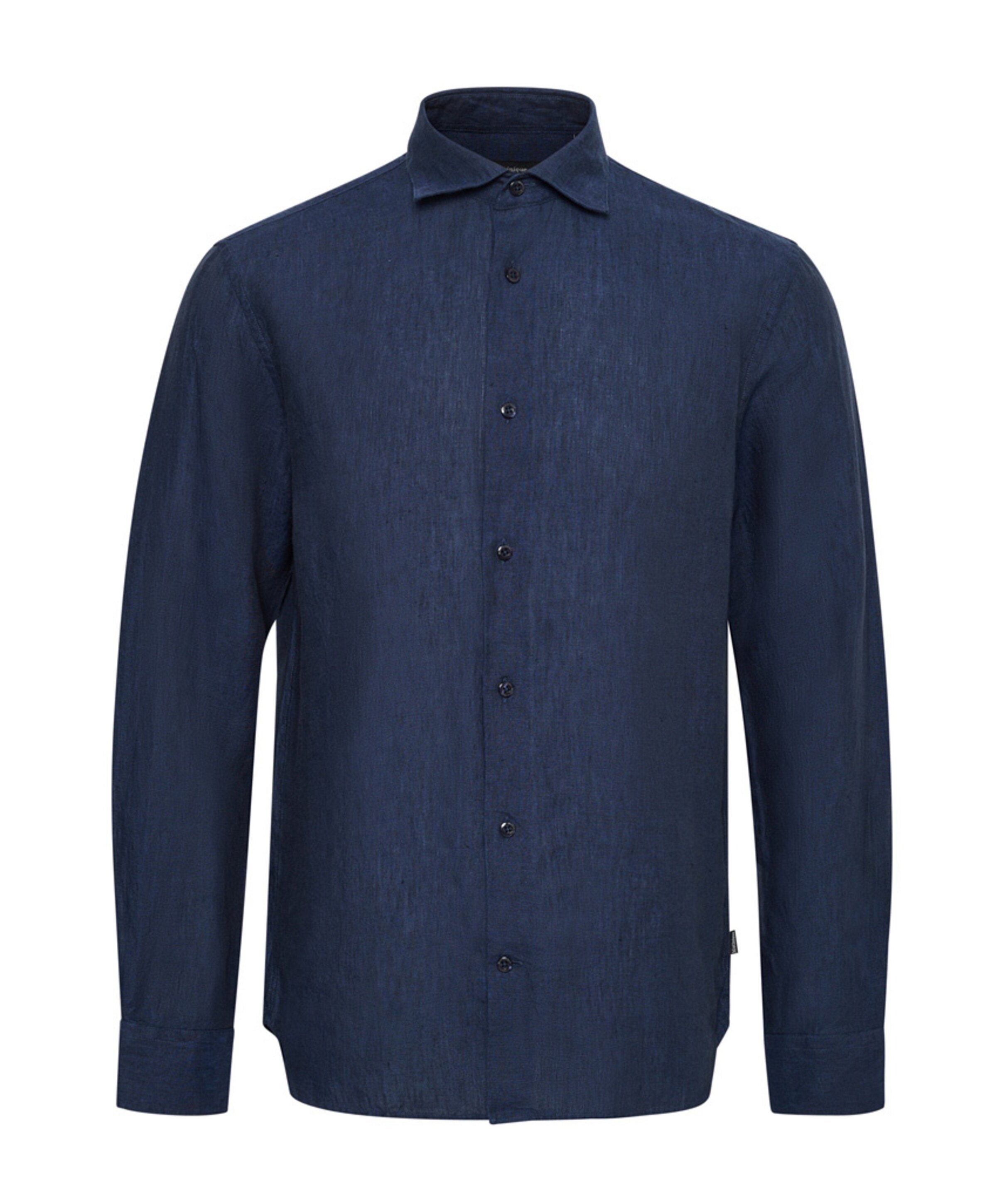 Heren overhemd lange mouw blauw