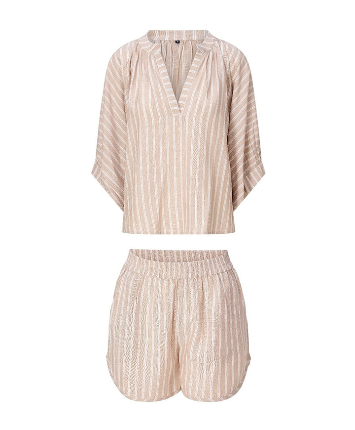 Dames shortama beige