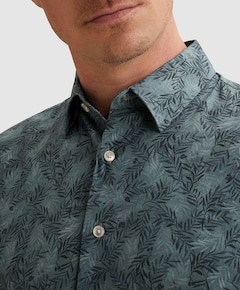 Heren overhemd lange mouw blauw