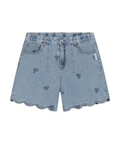 Denim heart meisjes korte broek blauw