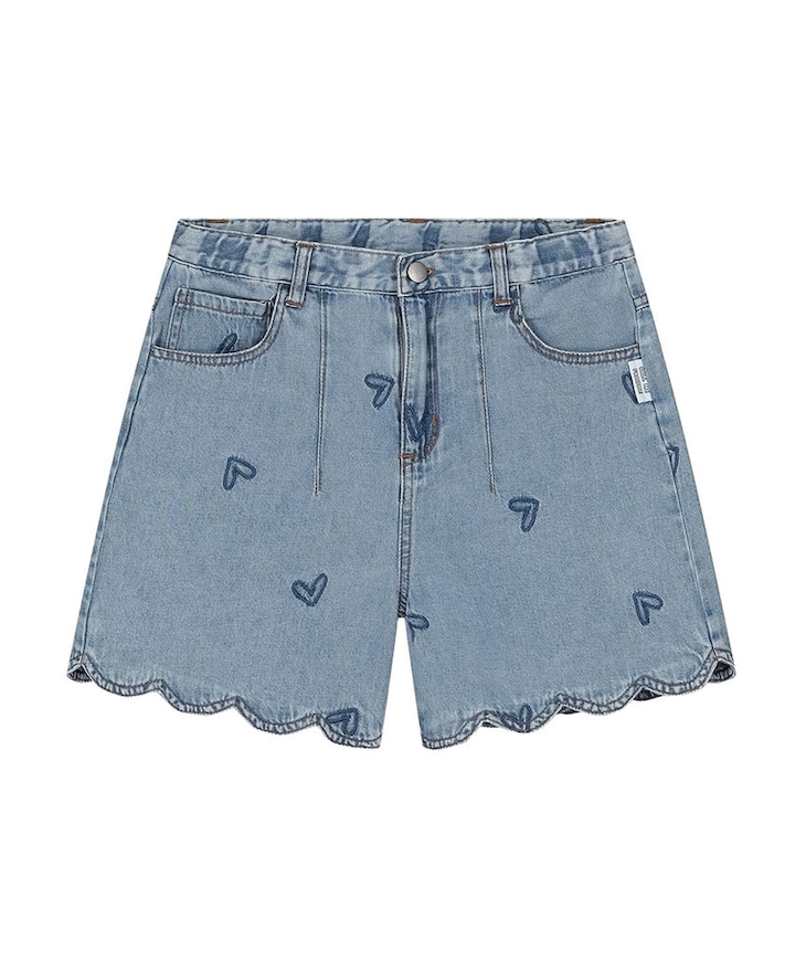 Denim heart meisjes korte broek blauw