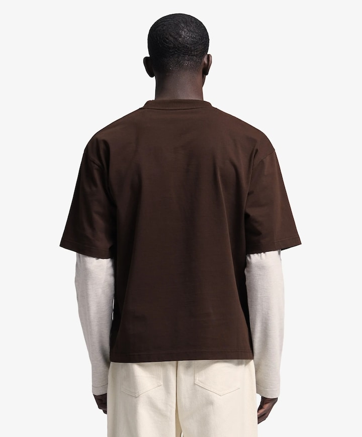 Heren longsleeve bruin