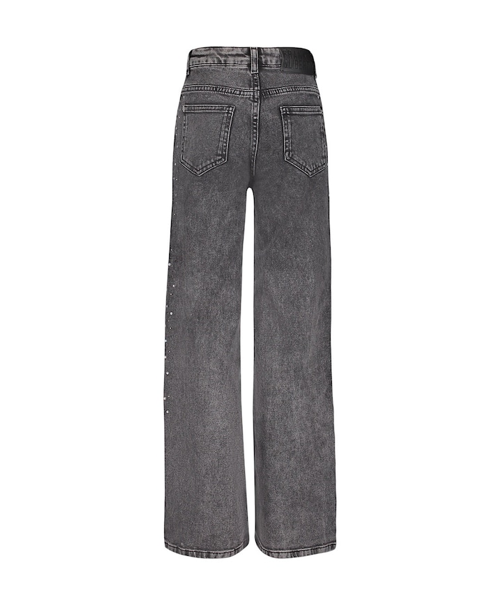 Attitude Wide Leg Glitter meisjes jeans grijs