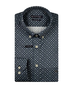 Heren overhemd lange mouw blauw