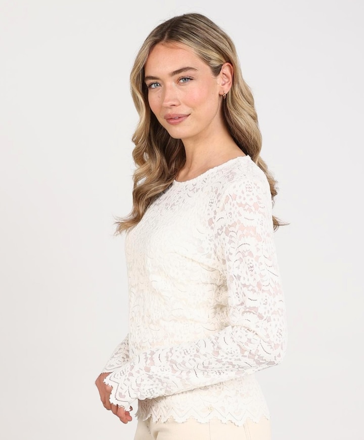 Dames top ecru