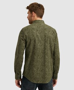 Heren overhemd lange mouw groen