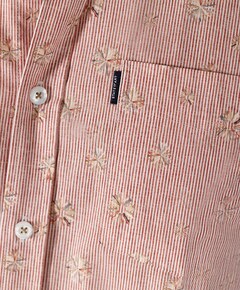 Heren overhemd korte mouw oranje