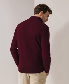 Heren trui met rits bordeaux