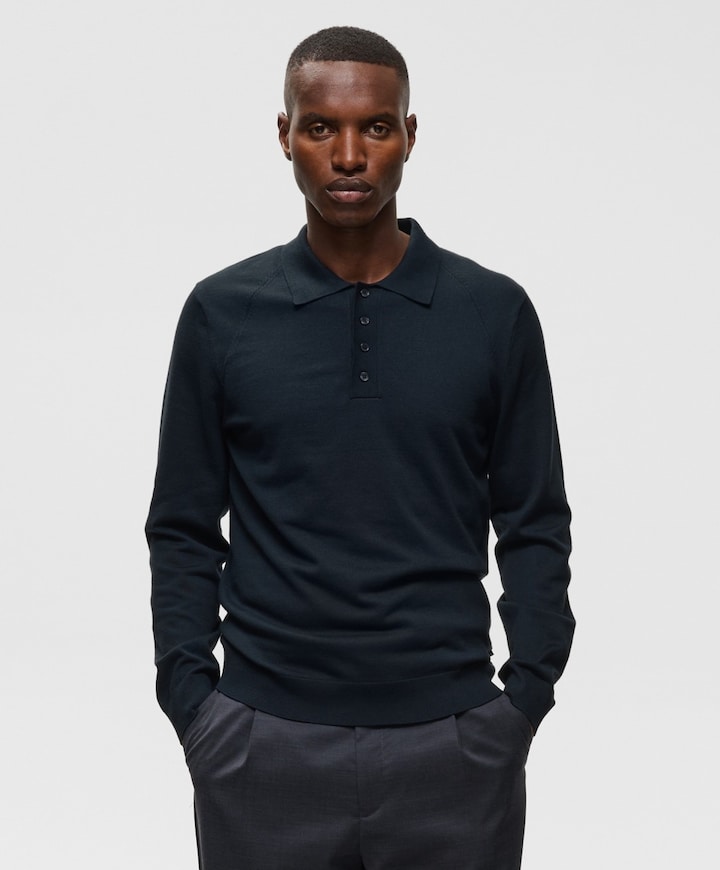 Heren polo blauw