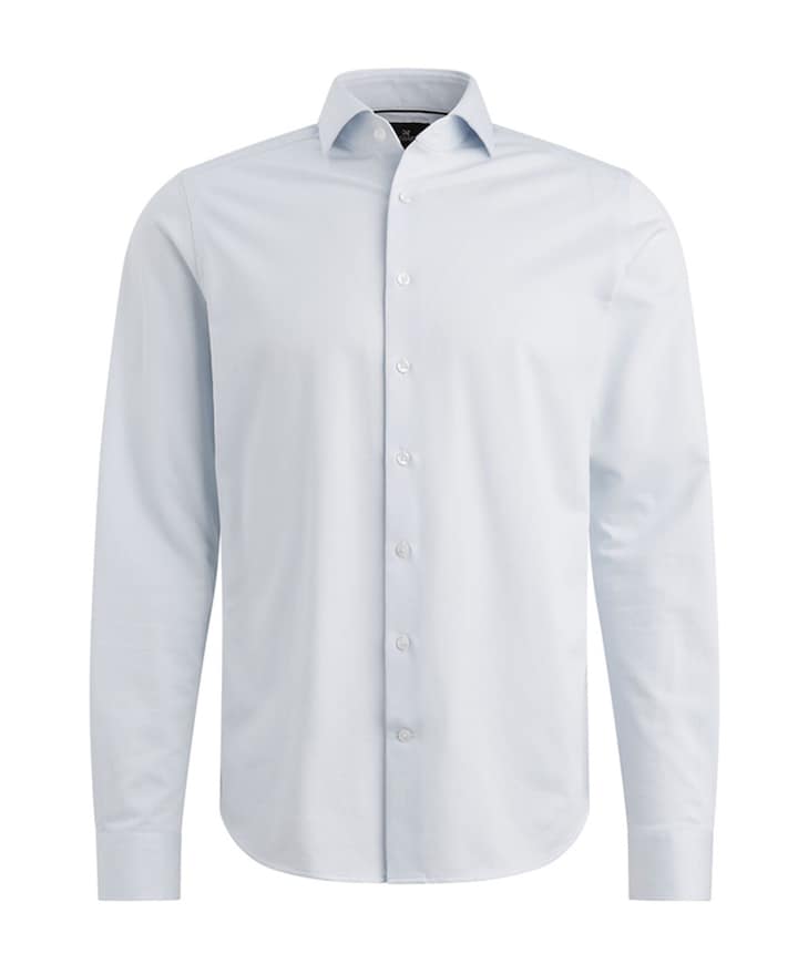 Heren overhemd lange mouw blauw