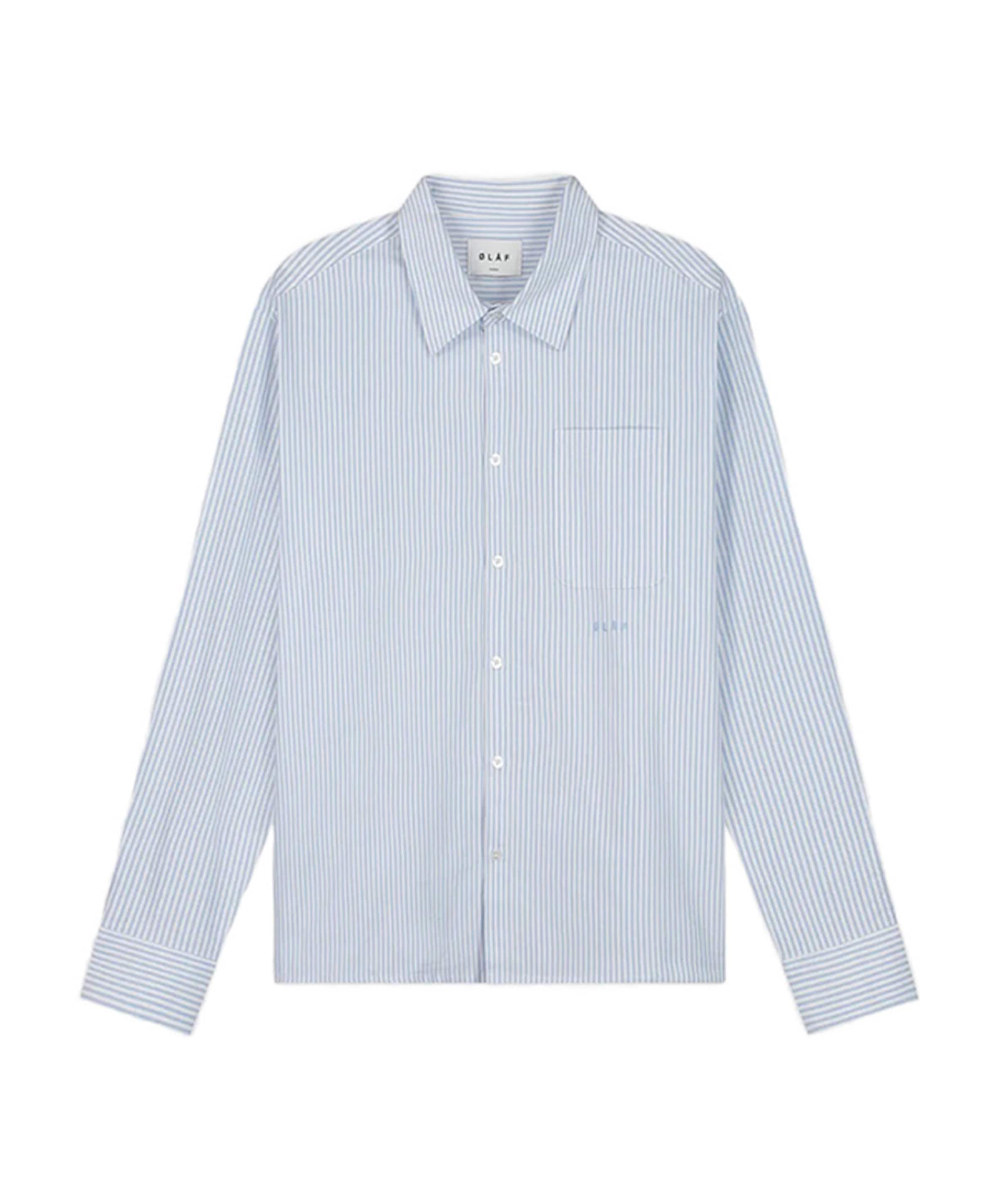 Heren overhemd lange mouw blauw