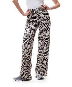 Loose fit zebra jeans beige