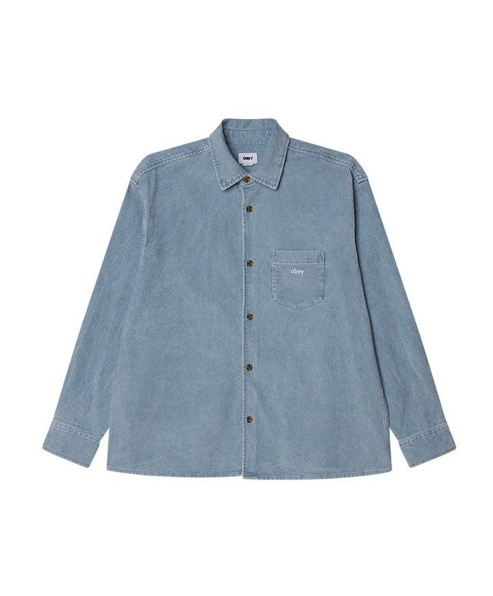 Obey Buckley Corduroy Woven overshirt blauw