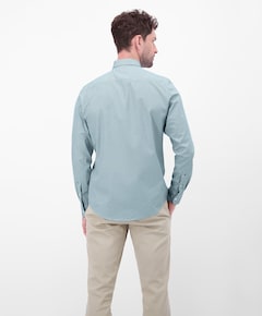 Heren overhemd lange mouw blauw