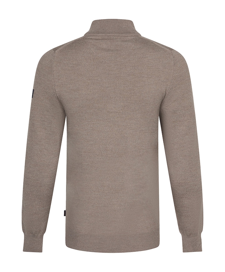 Heren trui met rits beige