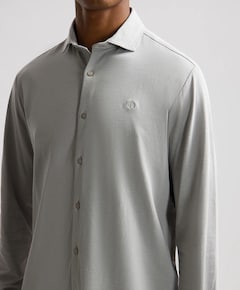 Heren overhemd lange mouw grijs