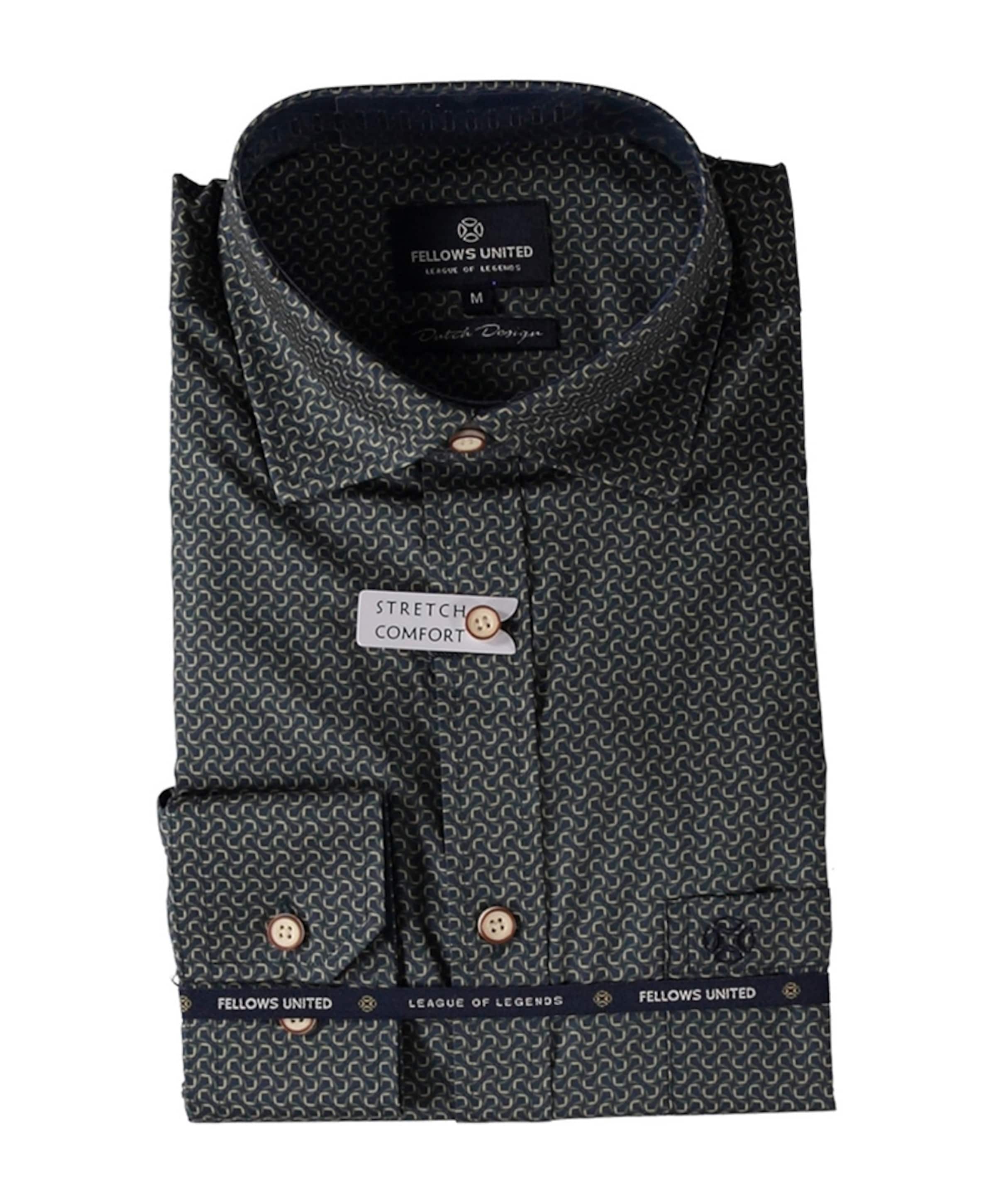 Heren overhemd lange mouw groen