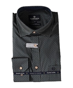 Heren overhemd lange mouw groen