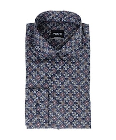 Heren overhemd lange mouw blauw