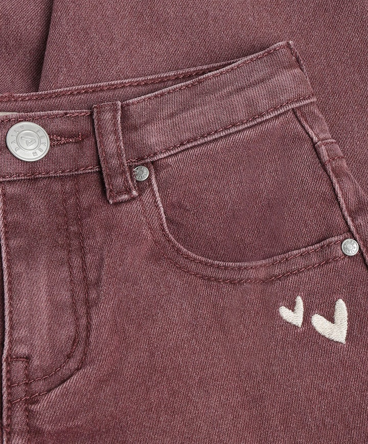 Barrel Fit Washed meisjes jeans paars