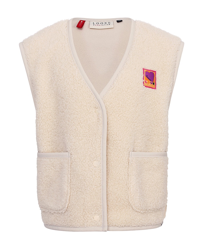 Meisjes gilet beige