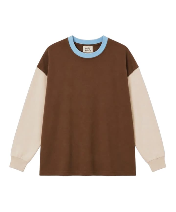 Uniseks longsleeve bruin