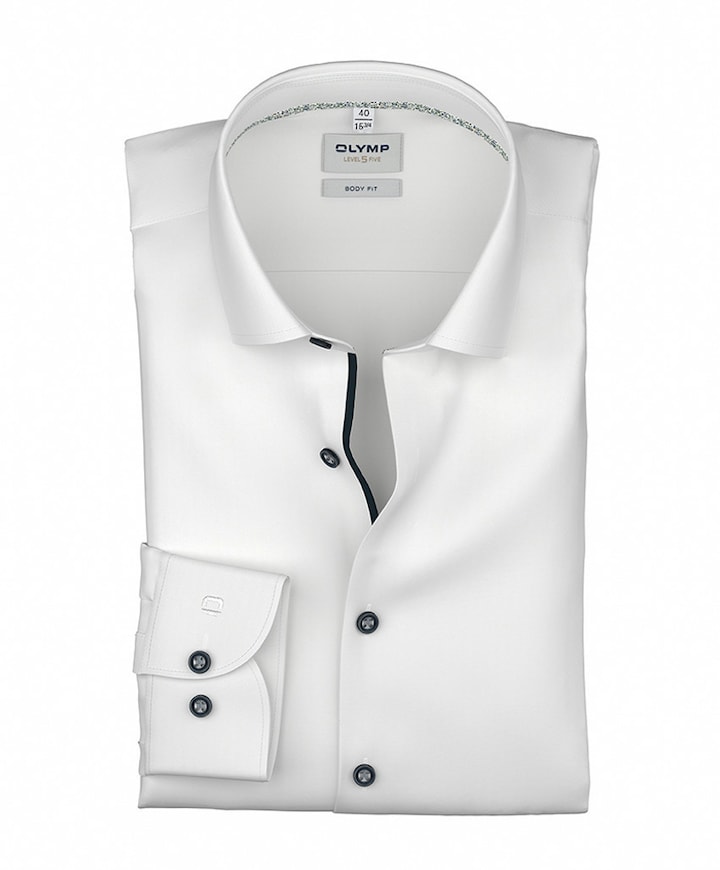 Heren overhemd extra lange mouw wit