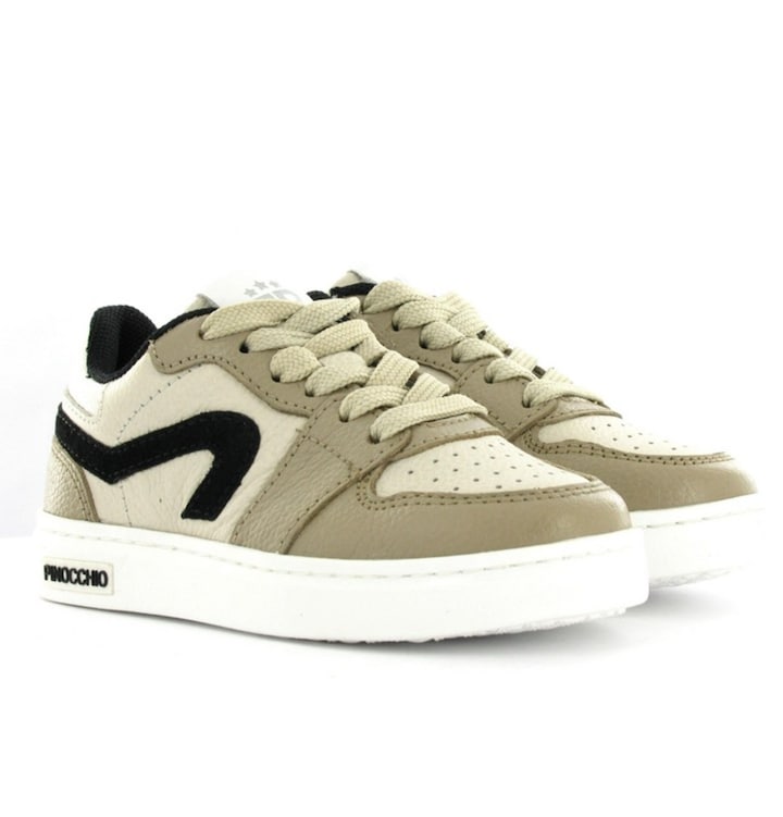 jongens veterschoenen beige