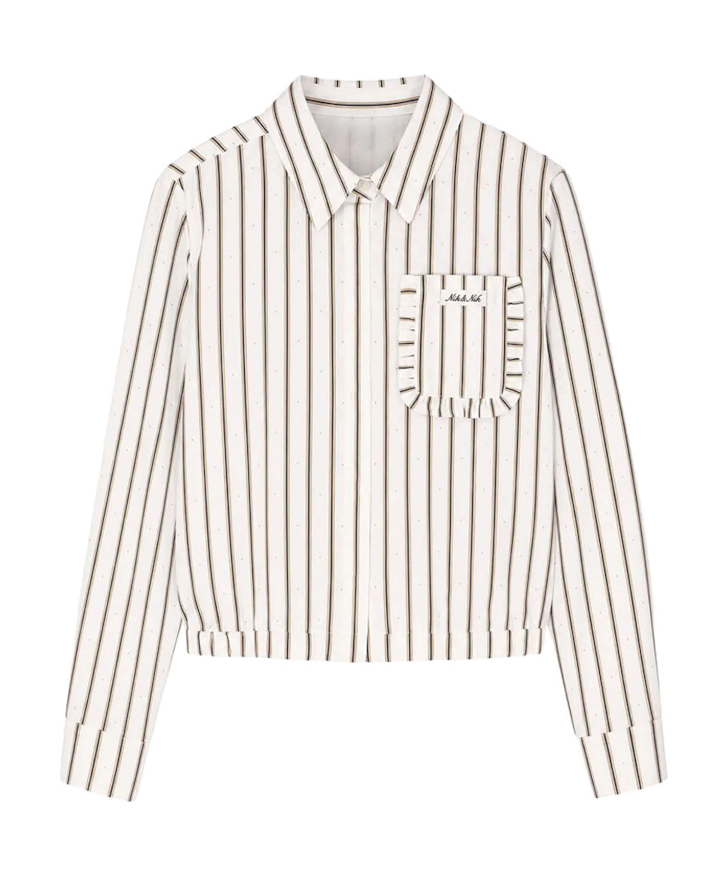 Meisjes blouse lange mouw beige