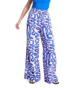 PANTS - Waves Pink Linen dames broek multicolor