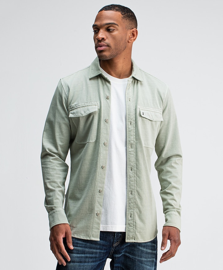 Heren overshirt beige