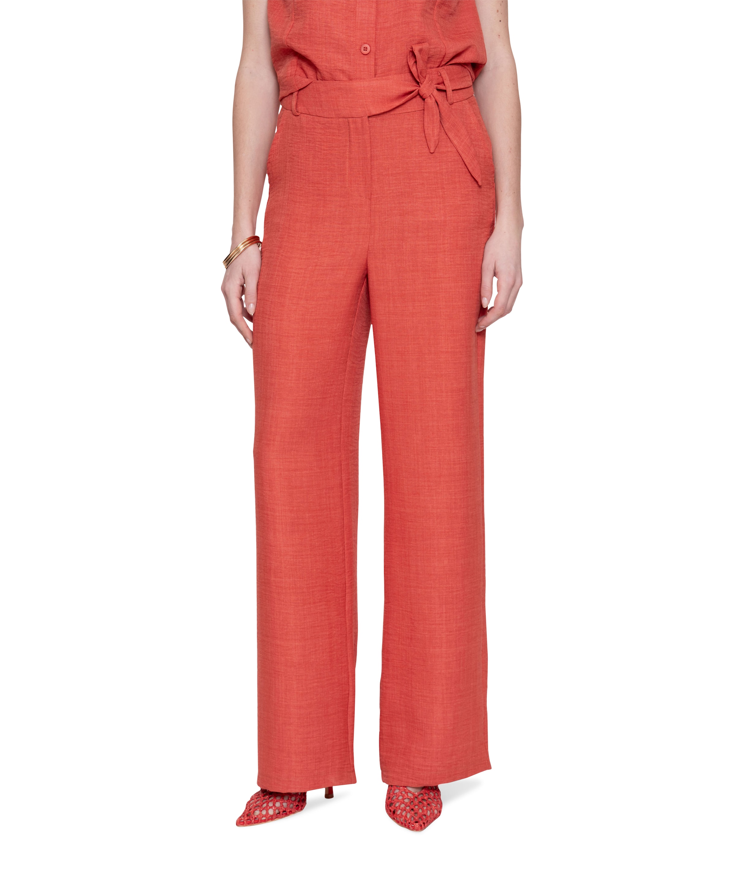 With strap dames broek brique