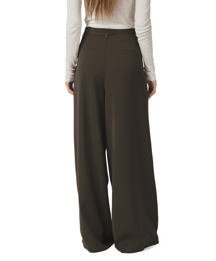 Eddina Woven dames broek bruin