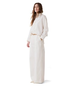 Light weight white denim dames jeans wit