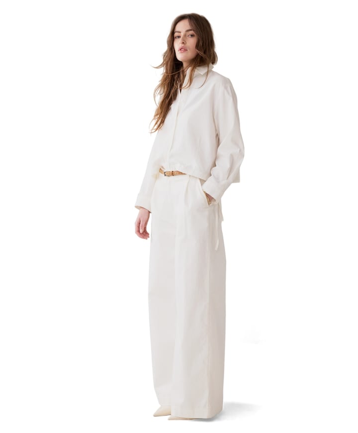 Light weight white denim dames jeans wit