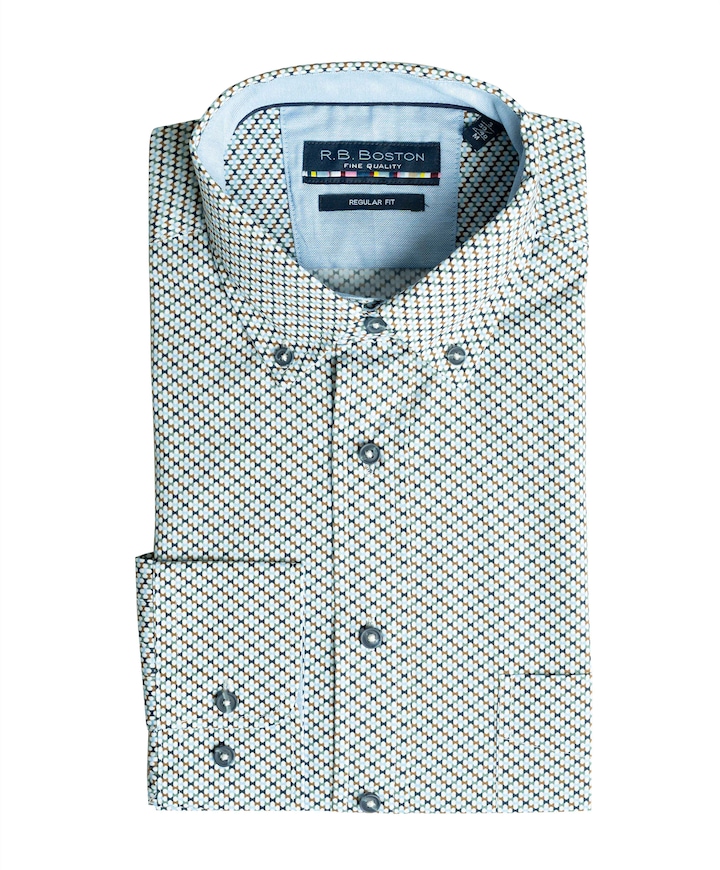 Heren overhemd lange mouw multicolor