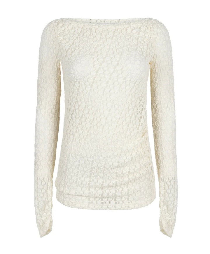 Dames longsleeve ecru