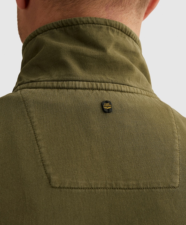 Heren trui met rits groen